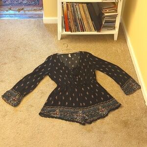 ROMPER - Adorable long-sleeved romper w/ shorts, Size L, by Xhilaration